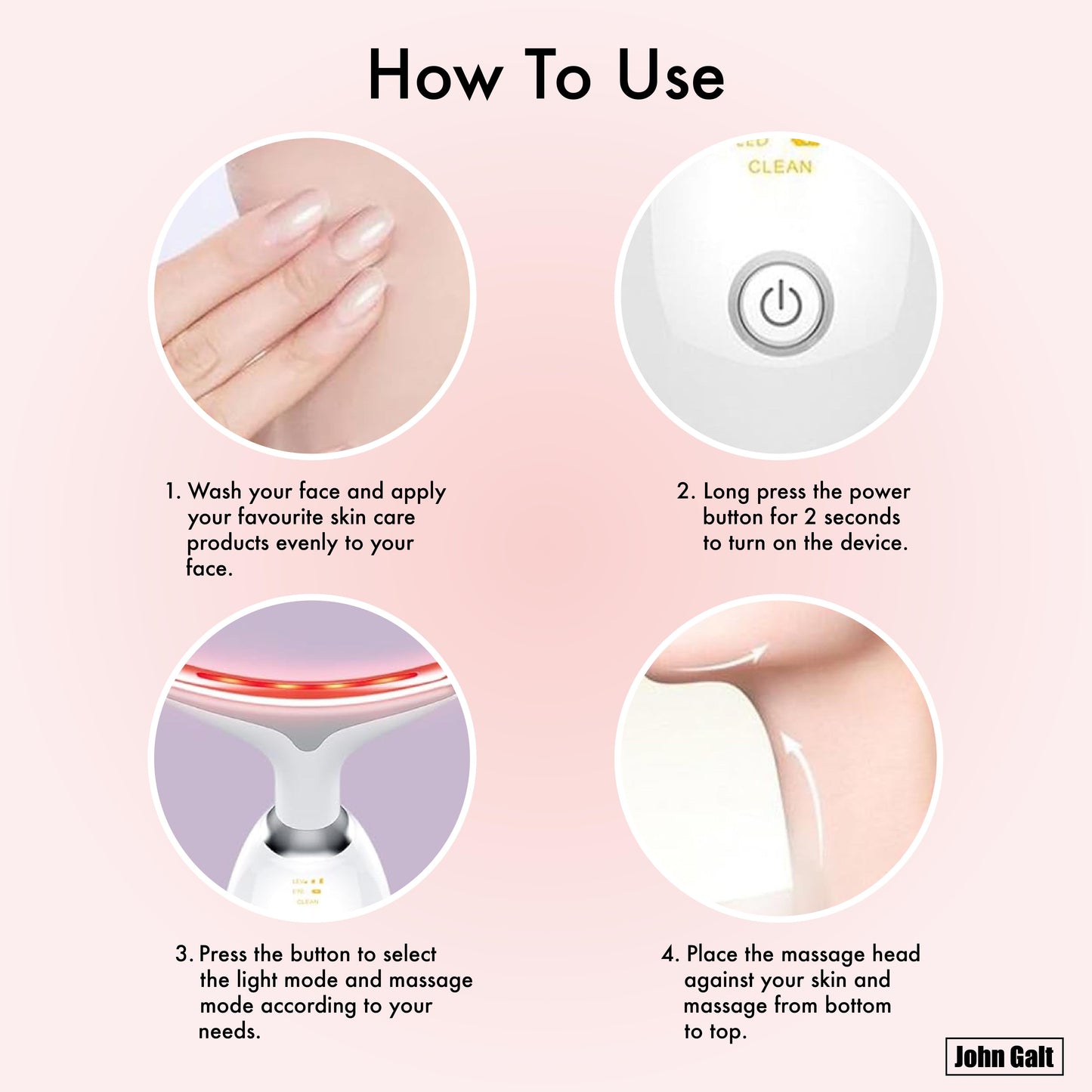 Red Light Therapy Massager for Face and Neck, 7 Color Led W/ Skin Care