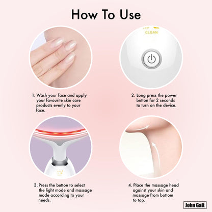 Red Light Therapy Massager for Face and Neck, 7 Color Led W/ Skin Care