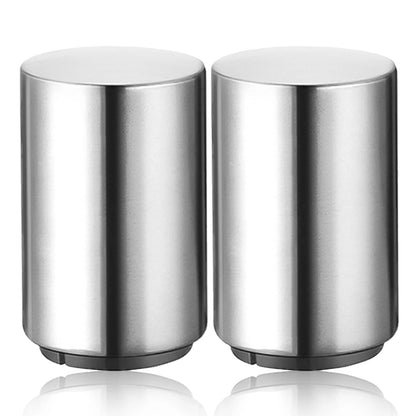 2 PCS Premium Beer Bottle Opener, Stainless Steel Automatic Push down No Damage Quick to Open Small Portable Bottle Cap Openers for Home Bars Picnic Camping Hiking, Silver